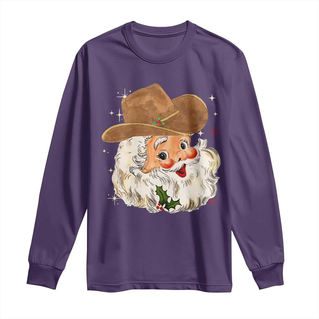 Christmas Cowboy Long Sleeve Shirt Santa Claus Vintage 90s Western Country Music Outfit - African Pride