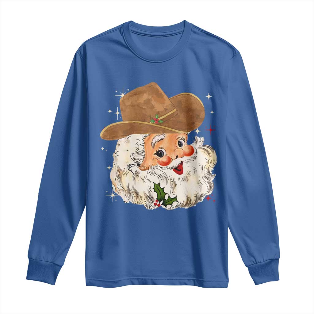 Christmas Cowboy Long Sleeve Shirt Santa Claus Vintage 90s Western Country Music Outfit - African Pride