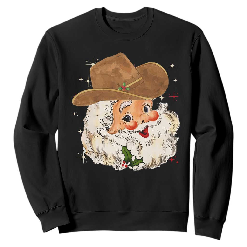 Christmas Cowboy Sweatshirt Santa Claus Vintage 90s Western Country Music Outfit - African Pride