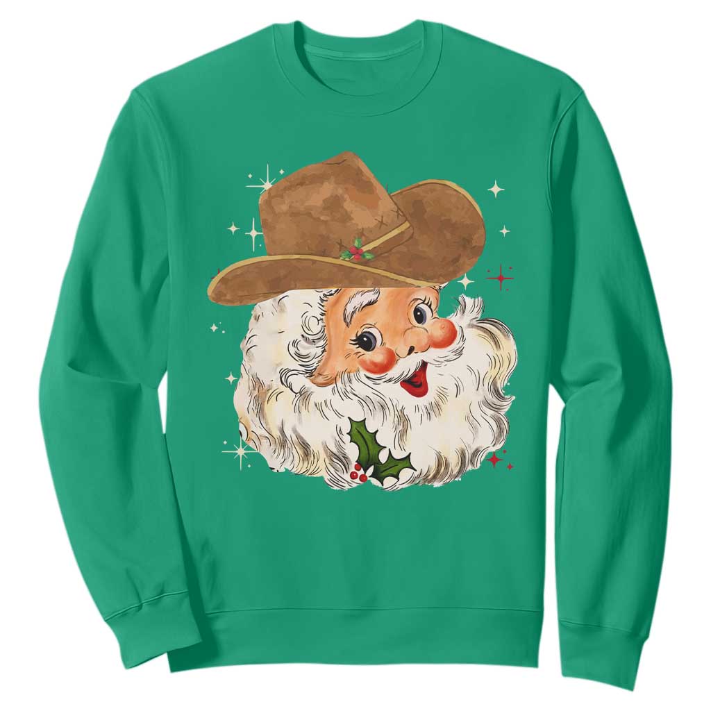 Christmas Cowboy Sweatshirt Santa Claus Vintage 90s Western Country Music Outfit - African Pride