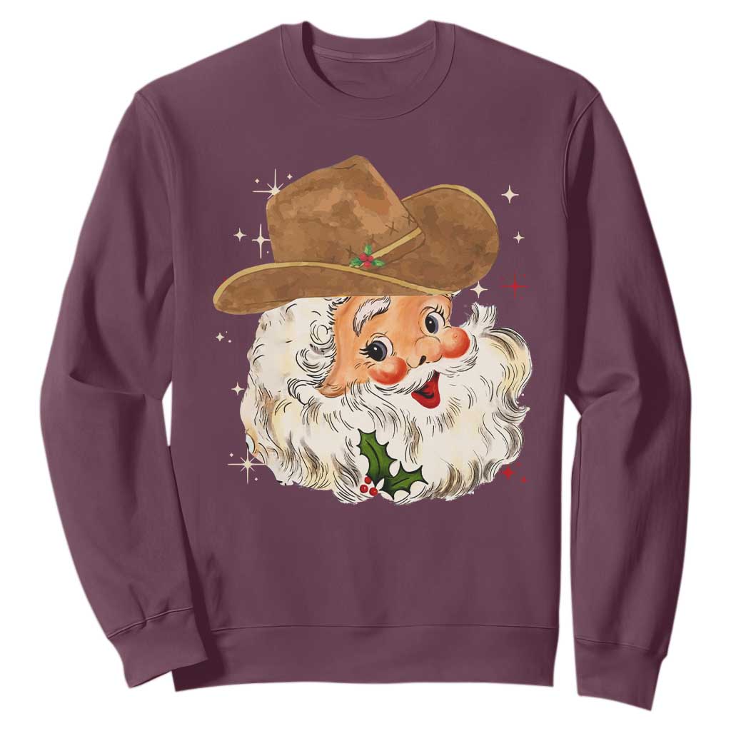 Christmas Cowboy Sweatshirt Santa Claus Vintage 90s Western Country Music Outfit - African Pride