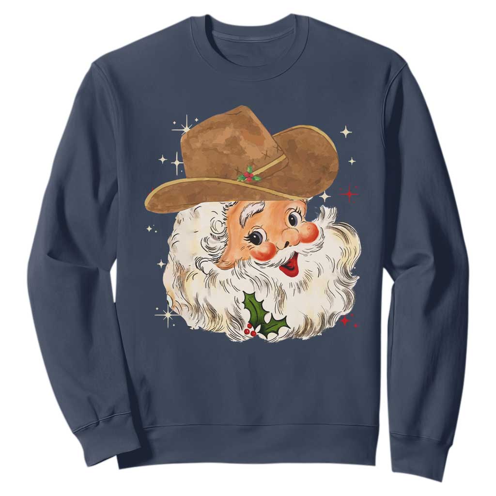 Christmas Cowboy Sweatshirt Santa Claus Vintage 90s Western Country Music Outfit - African Pride