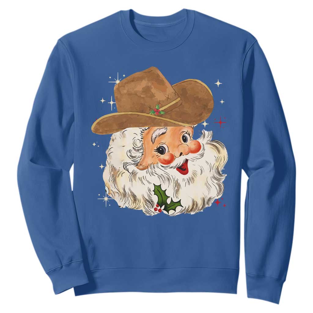 Christmas Cowboy Sweatshirt Santa Claus Vintage 90s Western Country Music Outfit - African Pride
