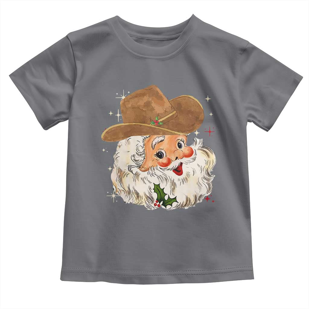 Christmas Cowboy Toddler T Shirt Santa Claus Vintage 90s Western Country Music Outfit - African Pride