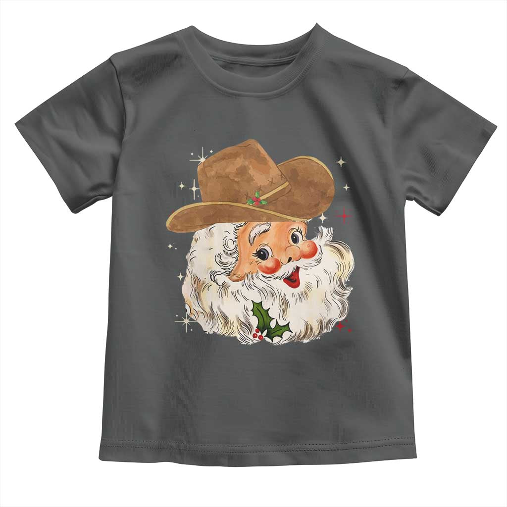 Christmas Cowboy Toddler T Shirt Santa Claus Vintage 90s Western Country Music Outfit - African Pride
