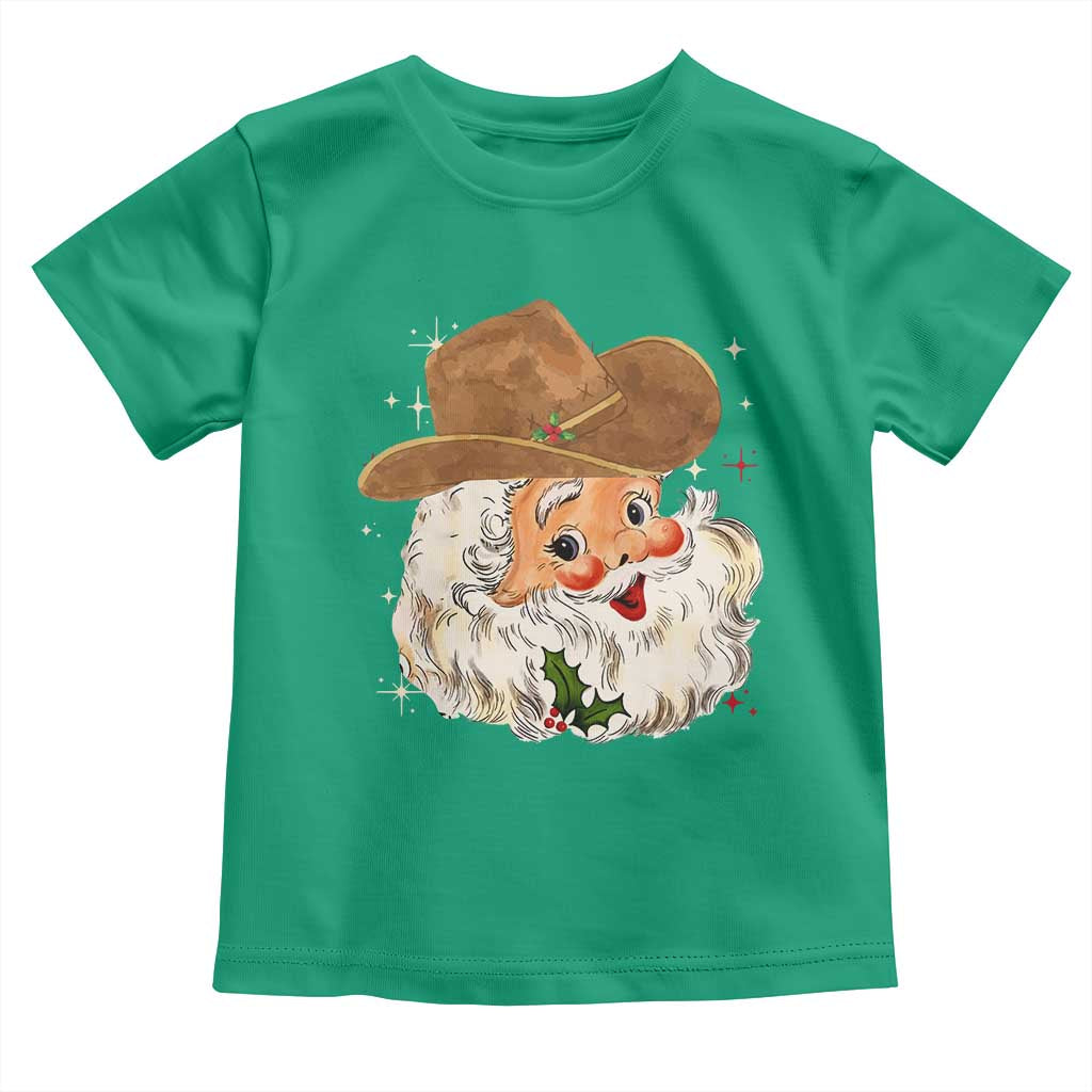Christmas Cowboy Toddler T Shirt Santa Claus Vintage 90s Western Country Music Outfit - African Pride