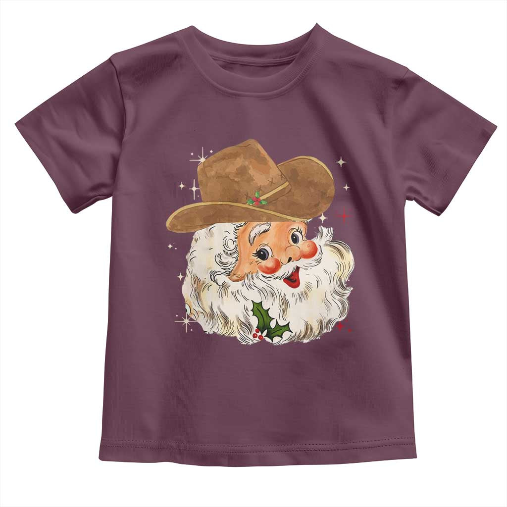 Christmas Cowboy Toddler T Shirt Santa Claus Vintage 90s Western Country Music Outfit - African Pride