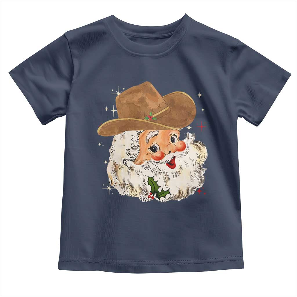 Christmas Cowboy Toddler T Shirt Santa Claus Vintage 90s Western Country Music Outfit - African Pride