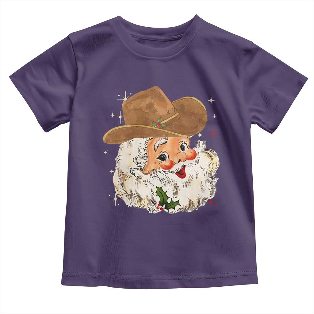 Christmas Cowboy Toddler T Shirt Santa Claus Vintage 90s Western Country Music Outfit - African Pride
