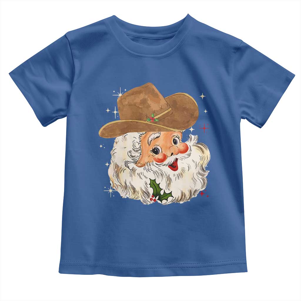 Christmas Cowboy Toddler T Shirt Santa Claus Vintage 90s Western Country Music Outfit - African Pride