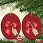 Christmas Pregnancy Announcement Christmas Ornament Coquette Bow Xmas Maternity Gift - African Pride