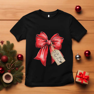 Christmas Pregnancy Announcement T Shirt Coquette Bow Xmas Maternity Gift - African Pride