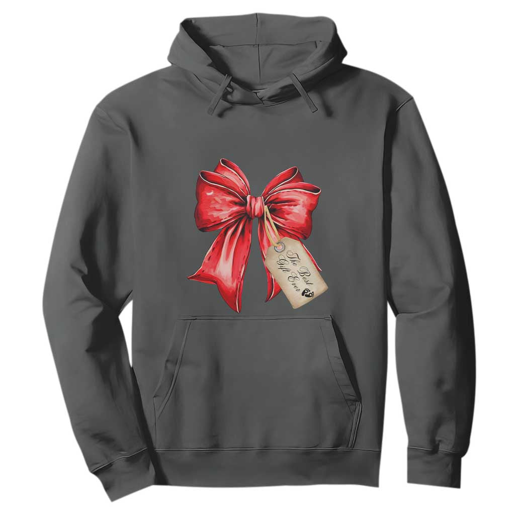 Christmas Pregnancy Announcement Hoodie Coquette Bow Xmas Maternity Gift - African Pride