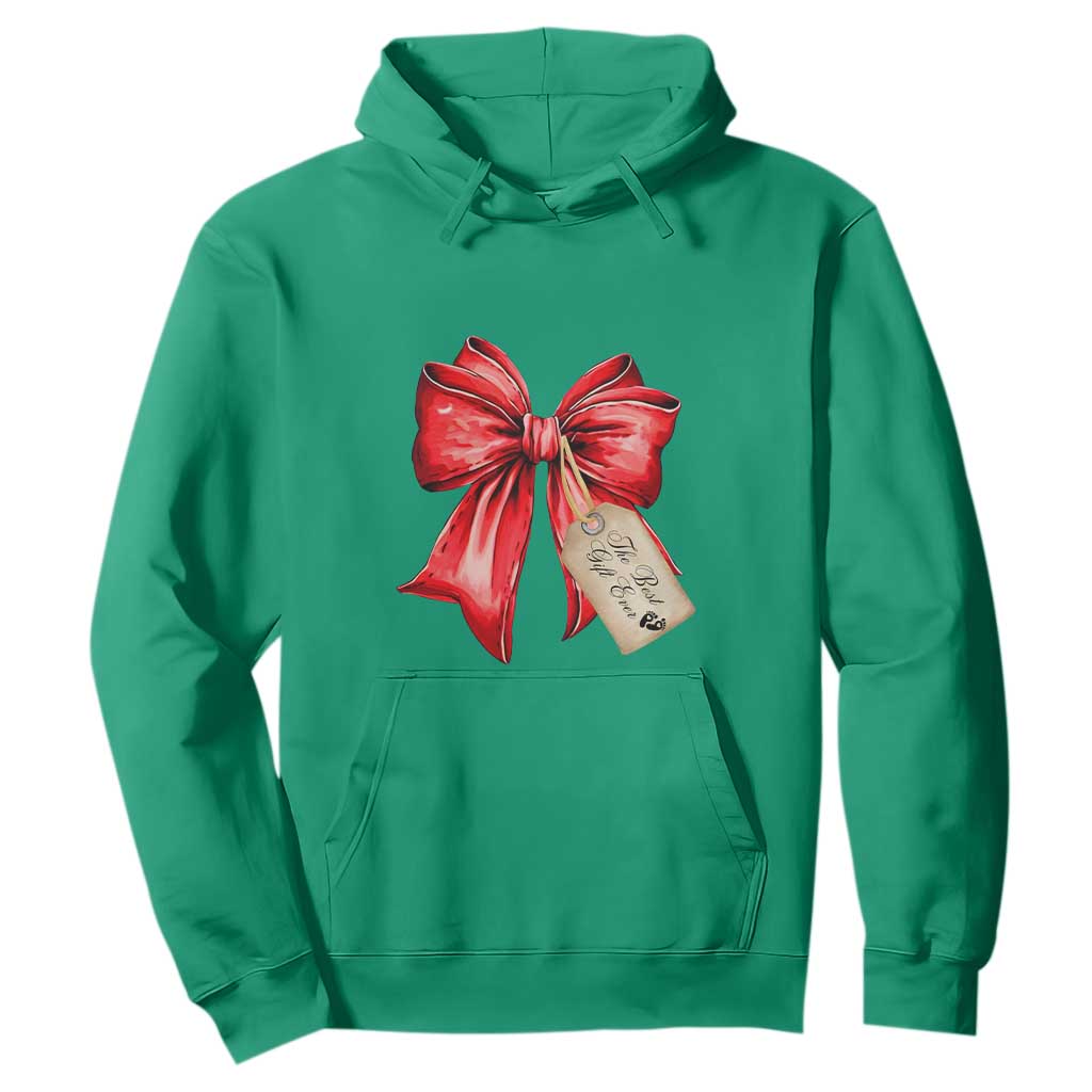 Christmas Pregnancy Announcement Hoodie Coquette Bow Xmas Maternity Gift - African Pride