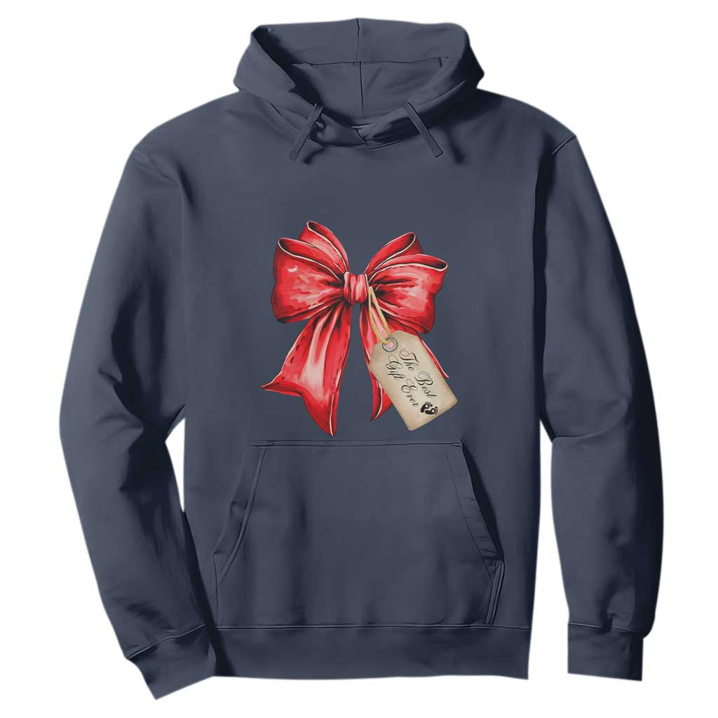 Christmas Pregnancy Announcement Hoodie Coquette Bow Xmas Maternity Gift - African Pride