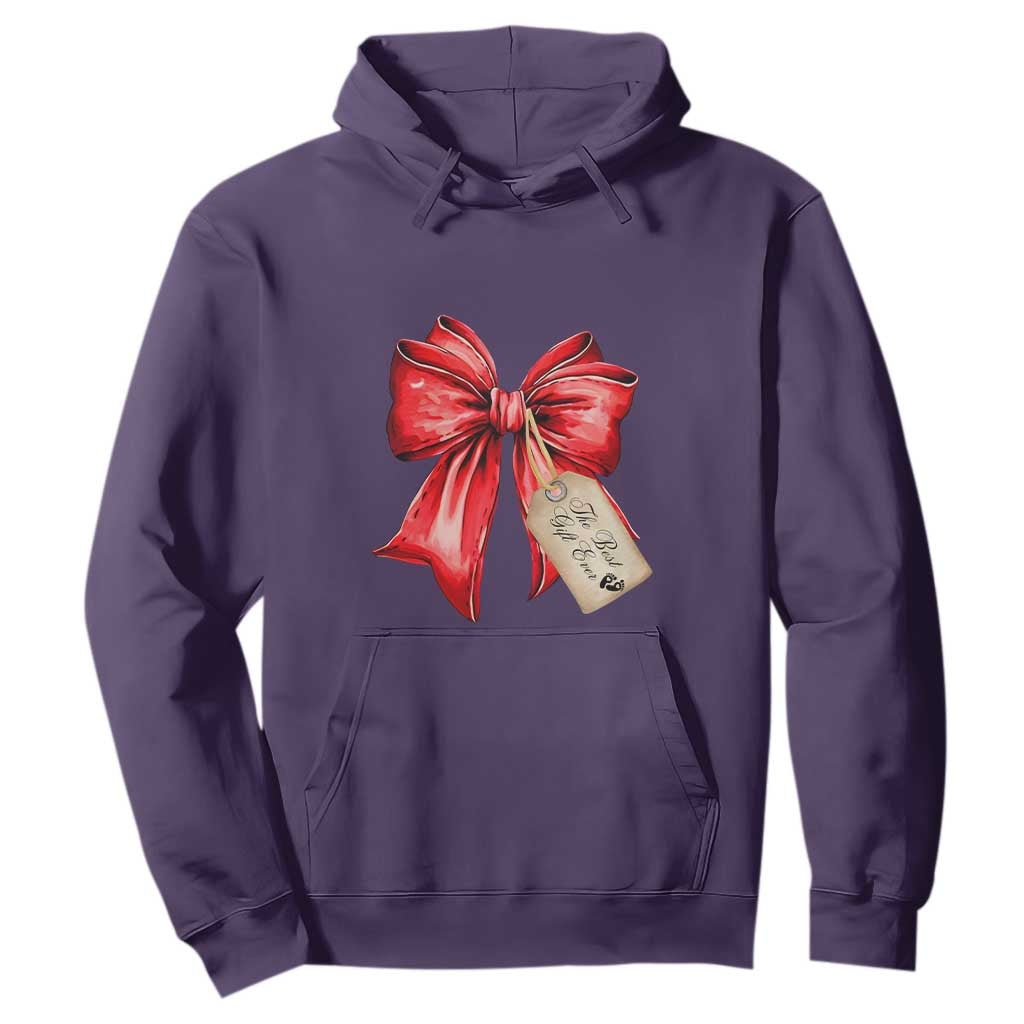 Christmas Pregnancy Announcement Hoodie Coquette Bow Xmas Maternity Gift - African Pride