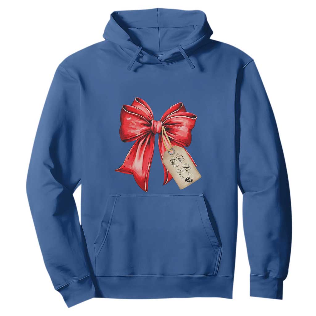 Christmas Pregnancy Announcement Hoodie Coquette Bow Xmas Maternity Gift - African Pride