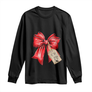 Christmas Pregnancy Announcement Long Sleeve Shirt Coquette Bow Xmas Maternity Gift - African Pride