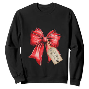 Christmas Pregnancy Announcement Sweatshirt Coquette Bow Xmas Maternity Gift - African Pride