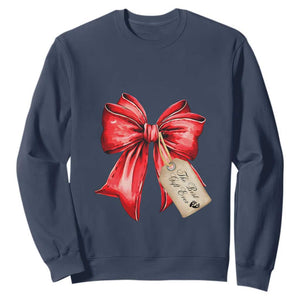 Christmas Pregnancy Announcement Sweatshirt Coquette Bow Xmas Maternity Gift - African Pride