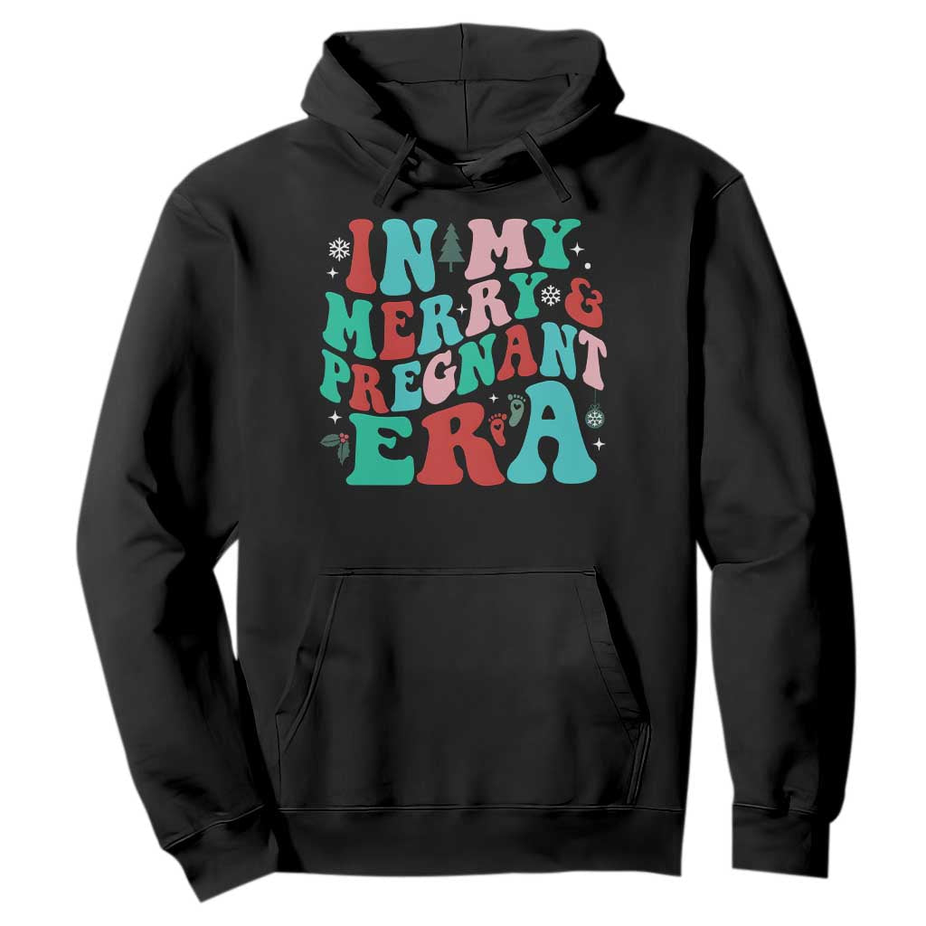 Christmas Pregnancy Announcement Hoodie Merry & Pregnant Era Cute Groovy Christmas Holiday Xmas - African Pride