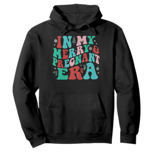 Christmas Pregnancy Announcement Hoodie Merry & Pregnant Era Cute Groovy Christmas Holiday Xmas - African Pride