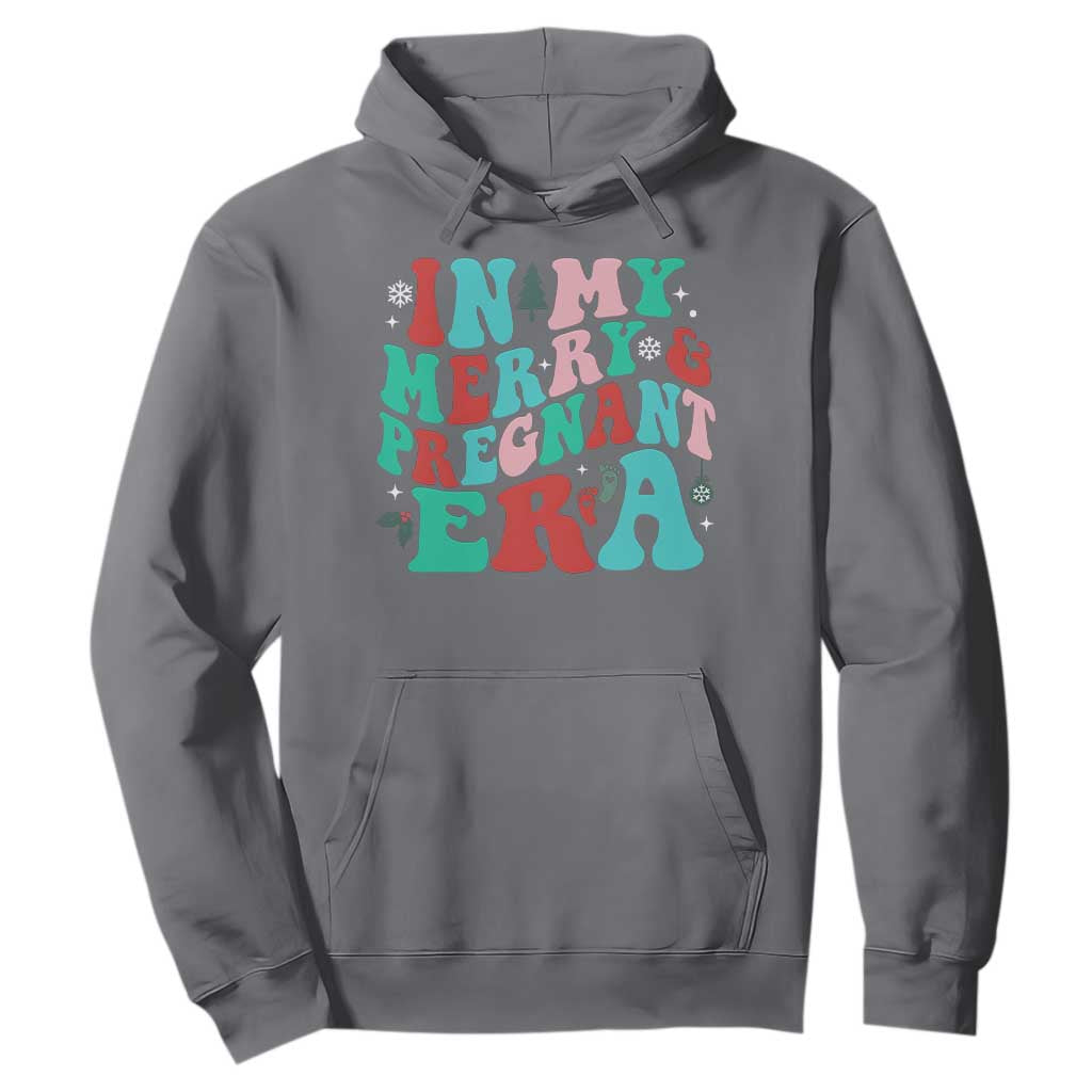 Christmas Pregnancy Announcement Hoodie Merry & Pregnant Era Cute Groovy Christmas Holiday Xmas - African Pride