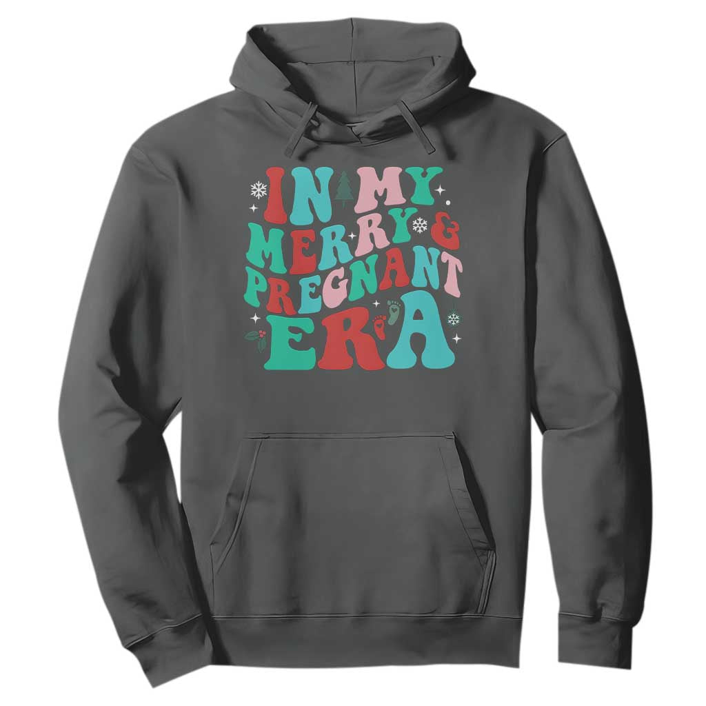 Christmas Pregnancy Announcement Hoodie Merry & Pregnant Era Cute Groovy Christmas Holiday Xmas - African Pride