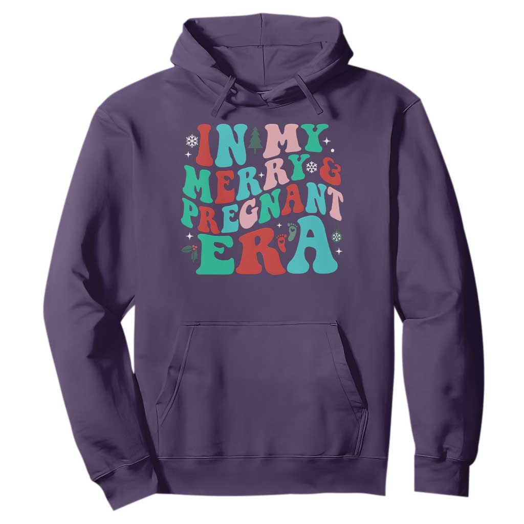 Christmas Pregnancy Announcement Hoodie Merry & Pregnant Era Cute Groovy Christmas Holiday Xmas - African Pride