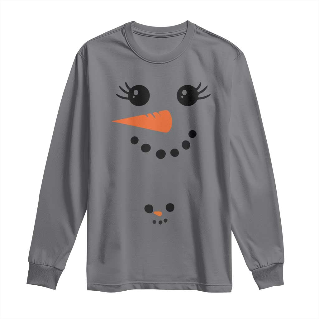 Christmas Pregnancy Announcement Long Sleeve Shirt Snowman Face Xmas Maternity Gift - African Pride