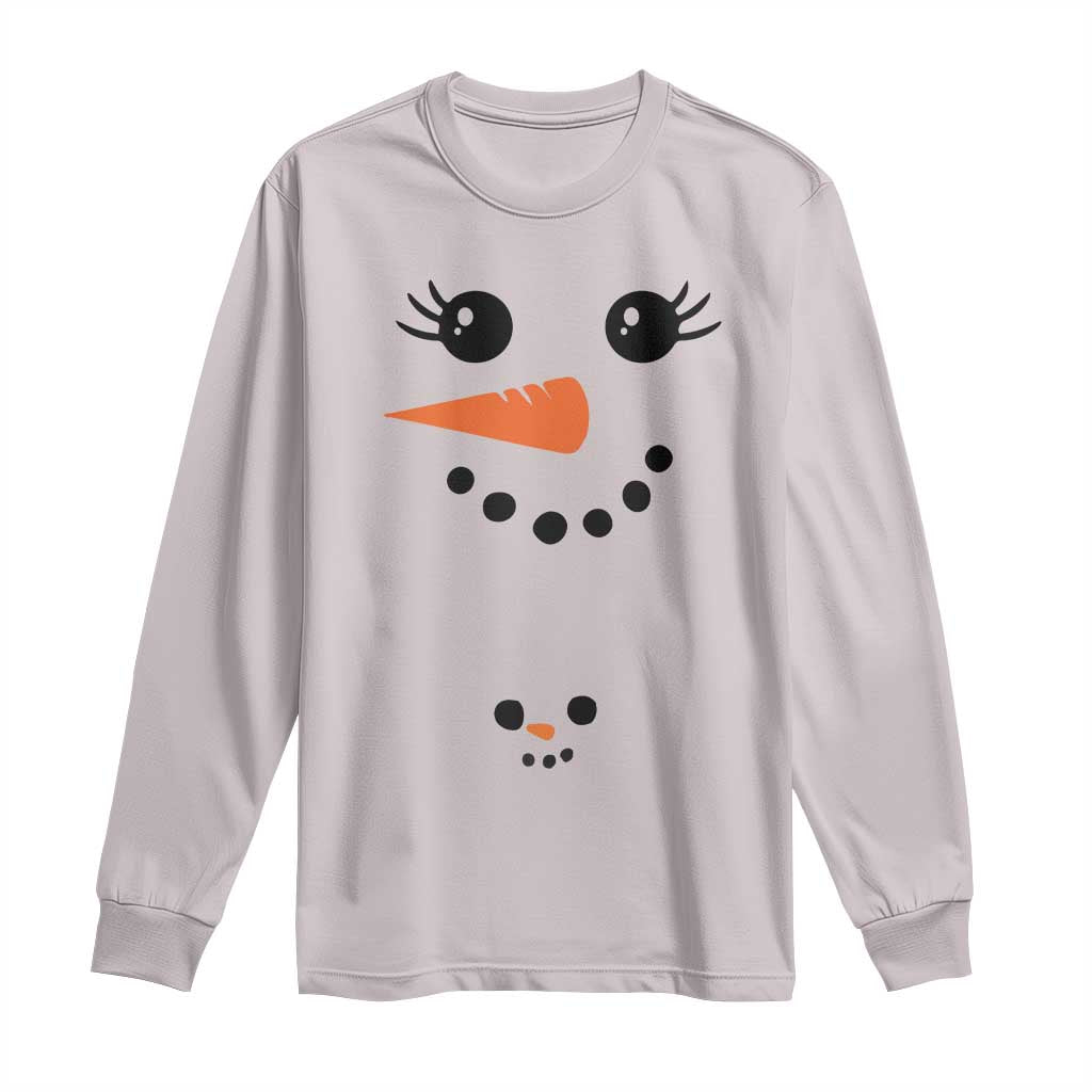 Christmas Pregnancy Announcement Long Sleeve Shirt Snowman Face Xmas Maternity Gift - African Pride