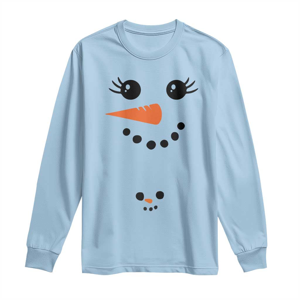 Christmas Pregnancy Announcement Long Sleeve Shirt Snowman Face Xmas Maternity Gift - African Pride