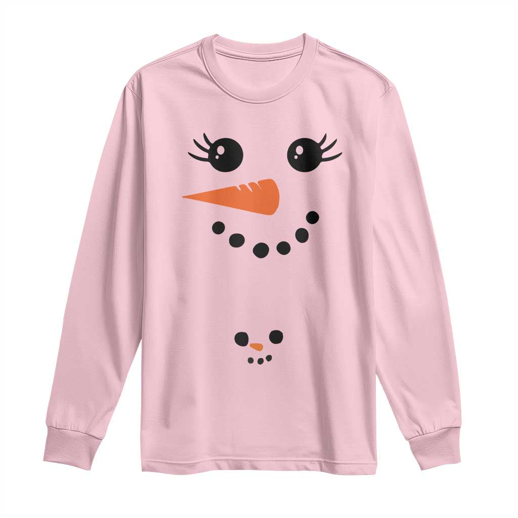 Christmas Pregnancy Announcement Long Sleeve Shirt Snowman Face Xmas Maternity Gift - African Pride