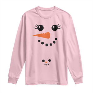 Christmas Pregnancy Announcement Long Sleeve Shirt Snowman Face Xmas Maternity Gift - African Pride