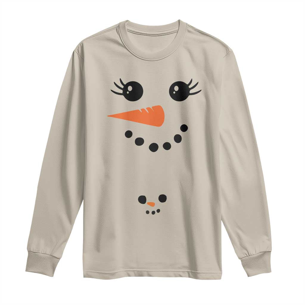 Christmas Pregnancy Announcement Long Sleeve Shirt Snowman Face Xmas Maternity Gift - African Pride
