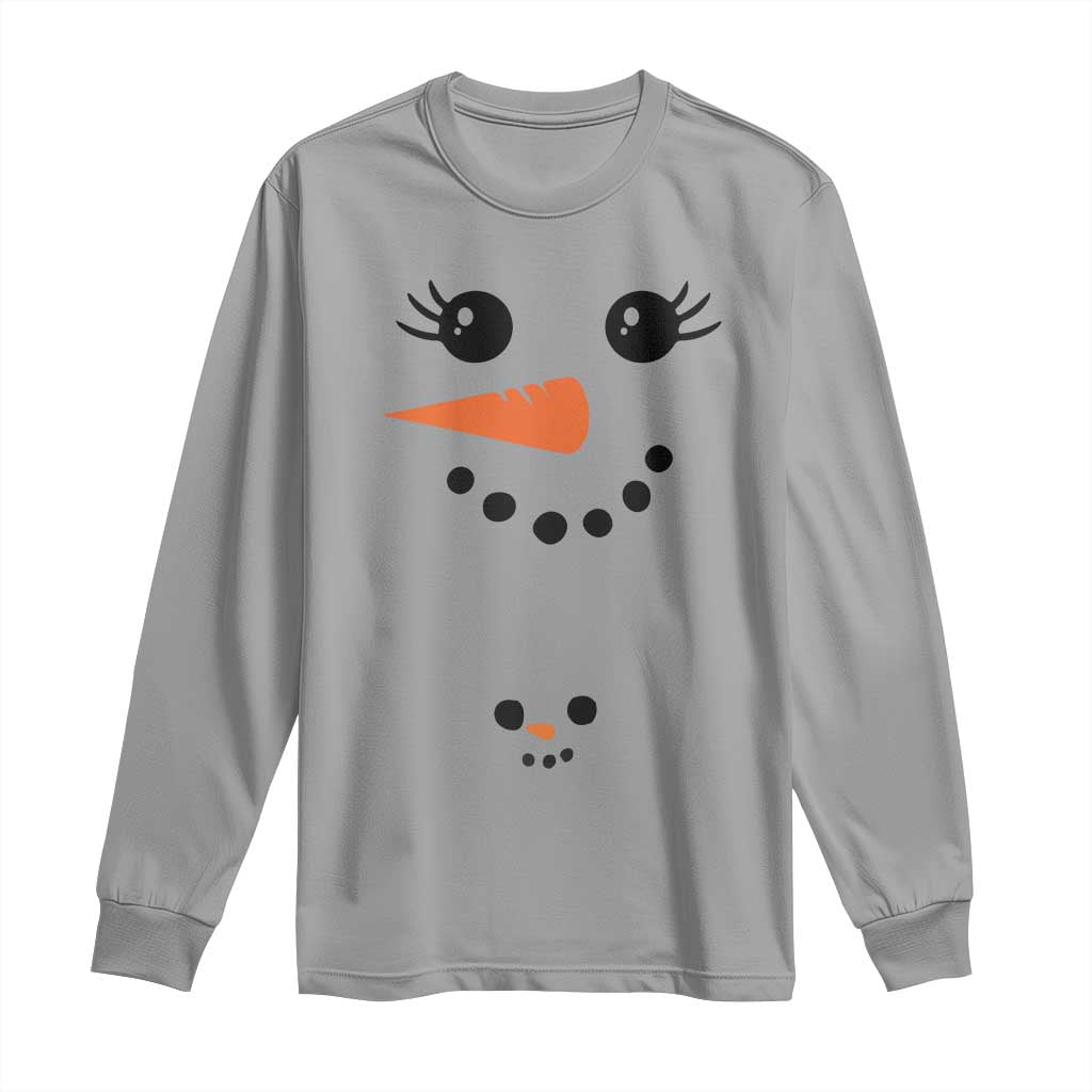 Christmas Pregnancy Announcement Long Sleeve Shirt Snowman Face Xmas Maternity Gift - African Pride
