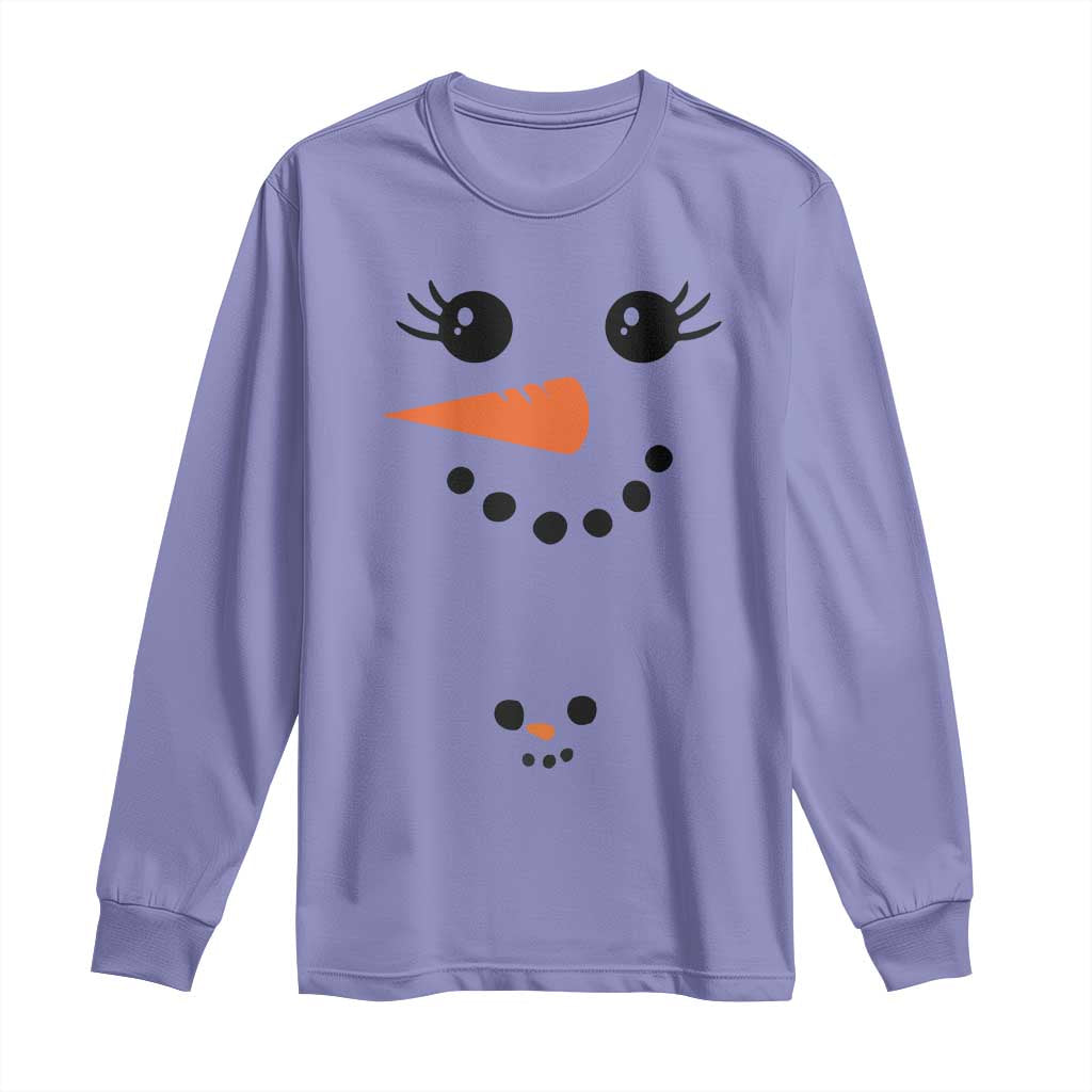 Christmas Pregnancy Announcement Long Sleeve Shirt Snowman Face Xmas Maternity Gift - African Pride