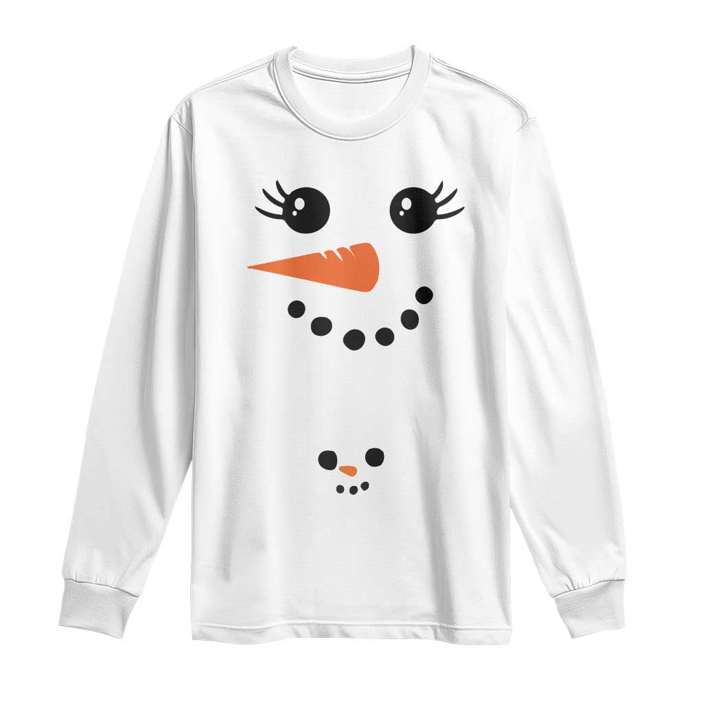 Christmas Pregnancy Announcement Long Sleeve Shirt Snowman Face Xmas Maternity Gift - African Pride
