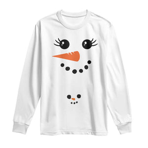 Christmas Pregnancy Announcement Long Sleeve Shirt Snowman Face Xmas Maternity Gift - African Pride