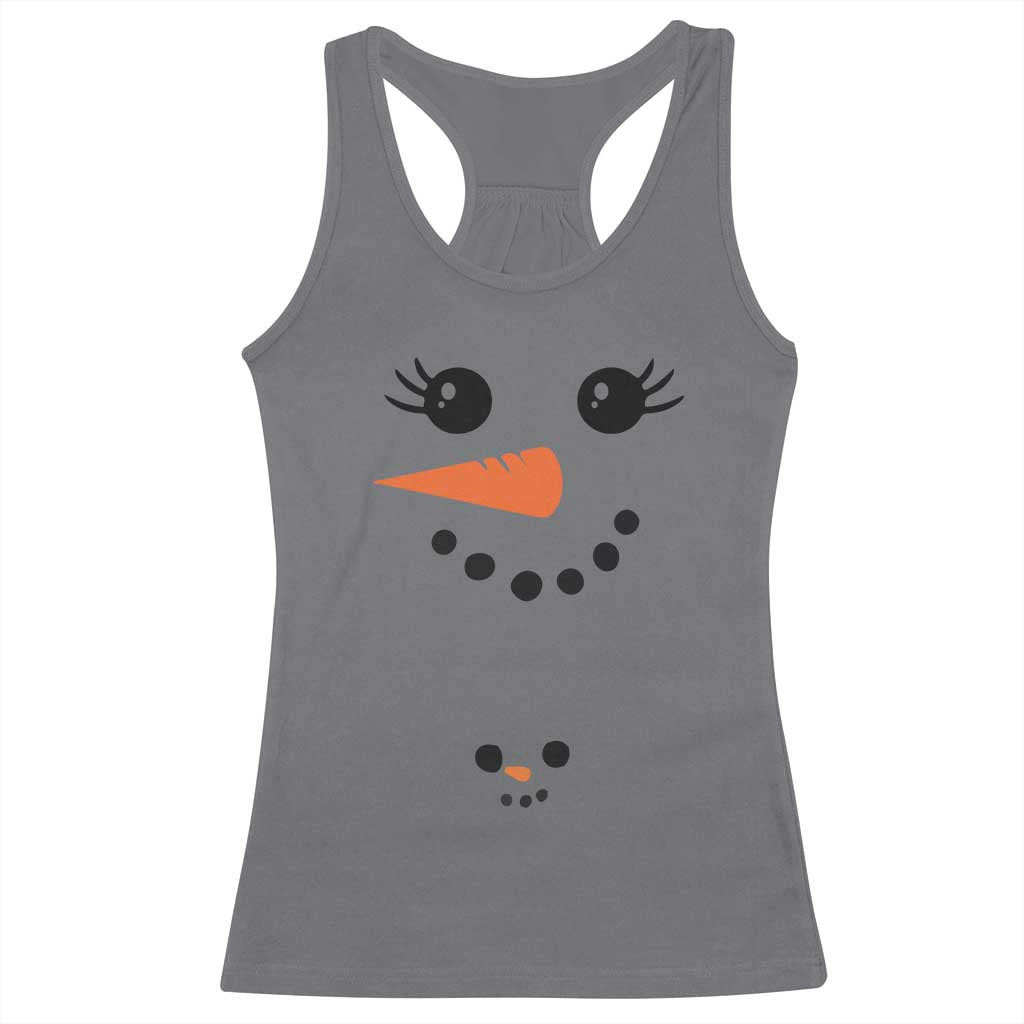 Christmas Pregnancy Announcement Racerback Tank Top Snowman Face Xmas Maternity Gift - African Pride