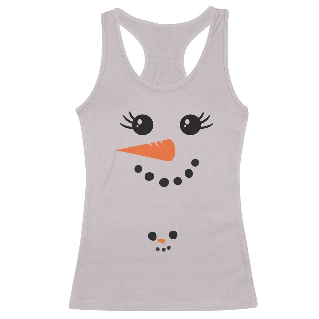 Christmas Pregnancy Announcement Racerback Tank Top Snowman Face Xmas Maternity Gift - African Pride