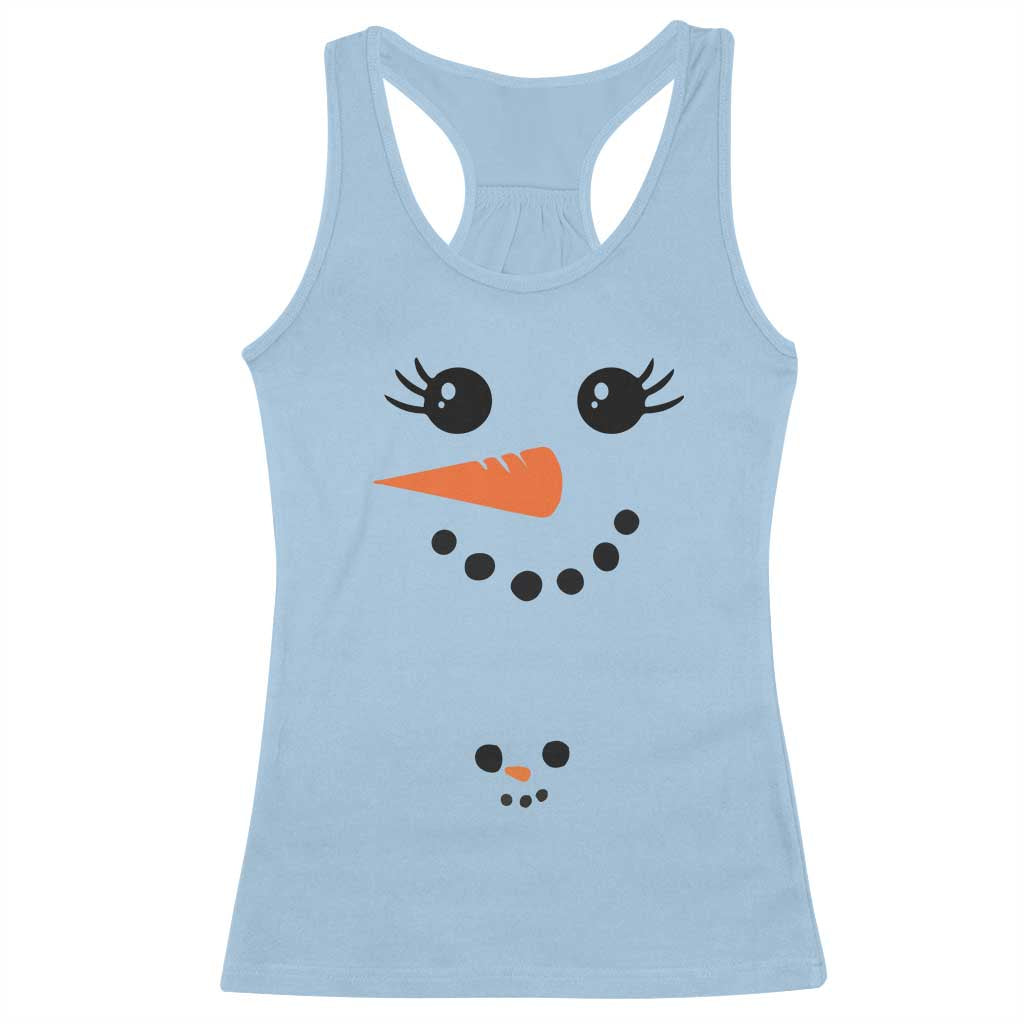 Christmas Pregnancy Announcement Racerback Tank Top Snowman Face Xmas Maternity Gift - African Pride