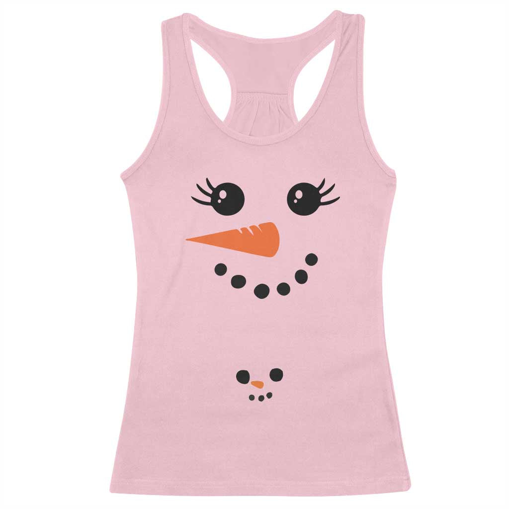 Christmas Pregnancy Announcement Racerback Tank Top Snowman Face Xmas Maternity Gift - African Pride