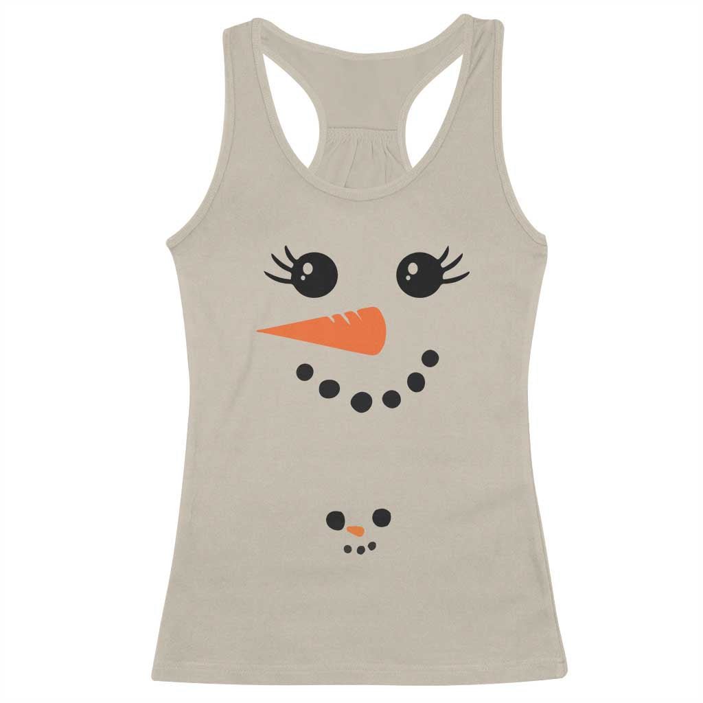 Christmas Pregnancy Announcement Racerback Tank Top Snowman Face Xmas Maternity Gift - African Pride