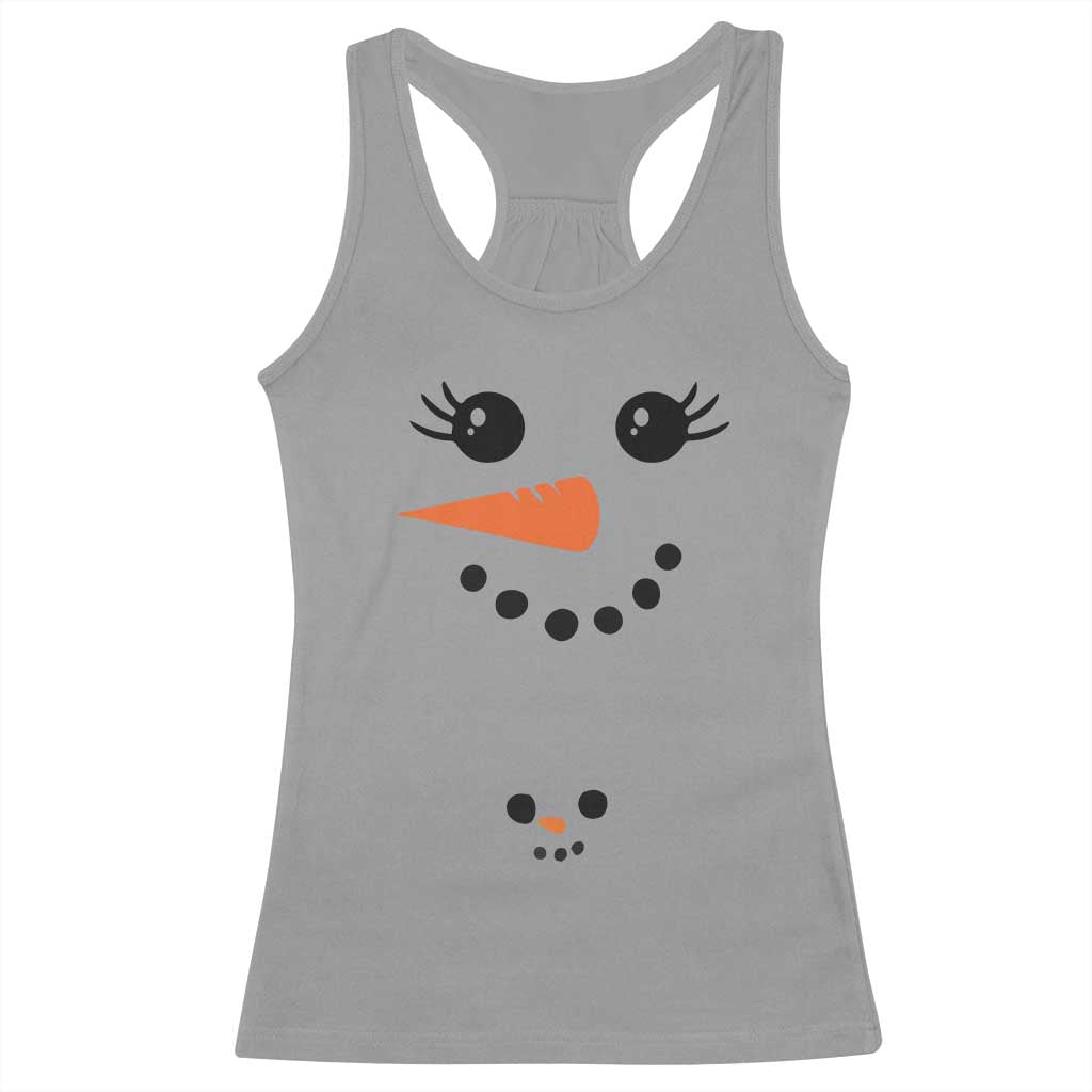 Christmas Pregnancy Announcement Racerback Tank Top Snowman Face Xmas Maternity Gift - African Pride