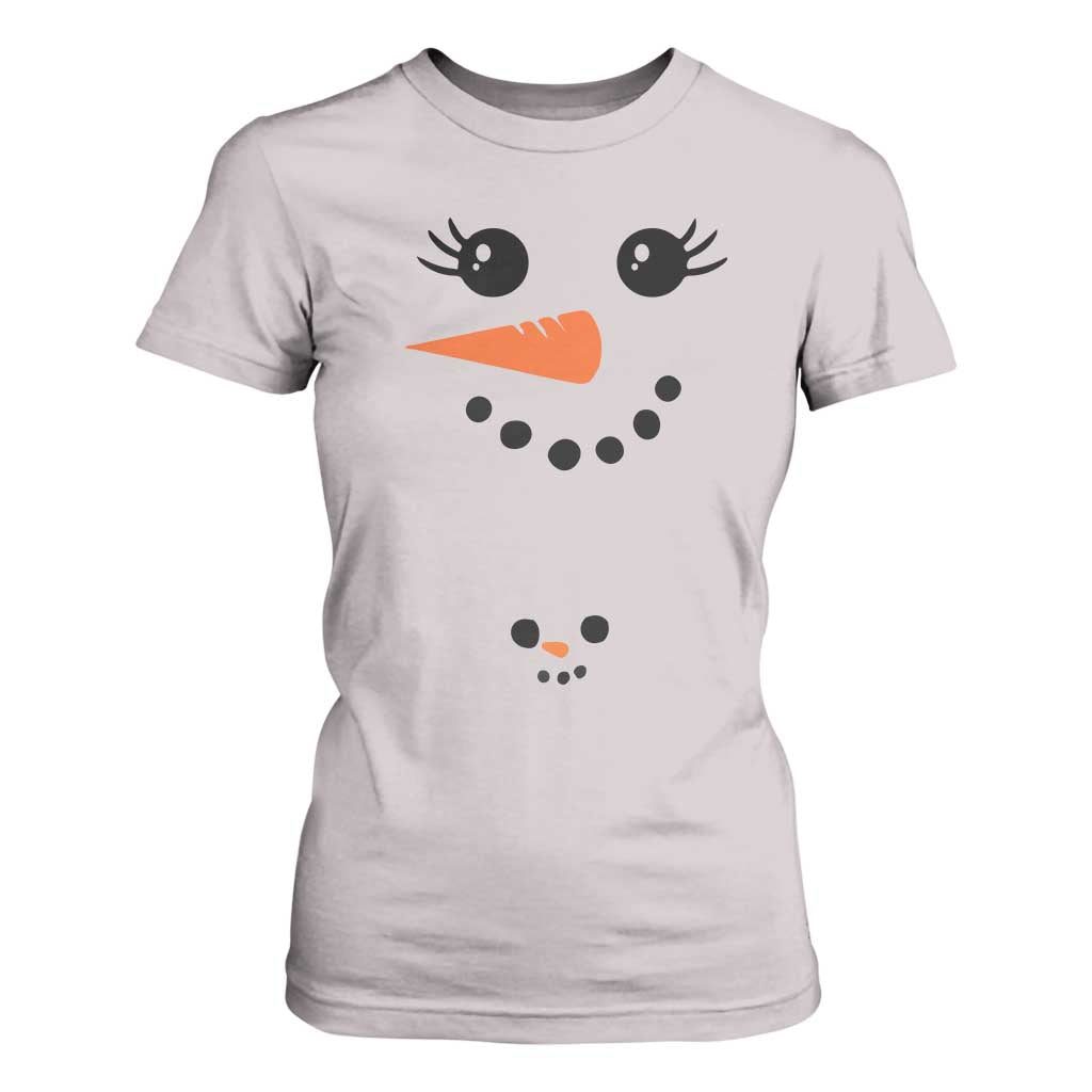 Christmas Pregnancy Announcement T Shirt For Women Snowman Face Xmas Maternity Gift - African Pride