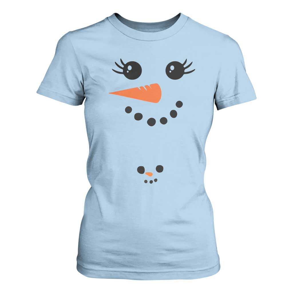 Christmas Pregnancy Announcement T Shirt For Women Snowman Face Xmas Maternity Gift - African Pride