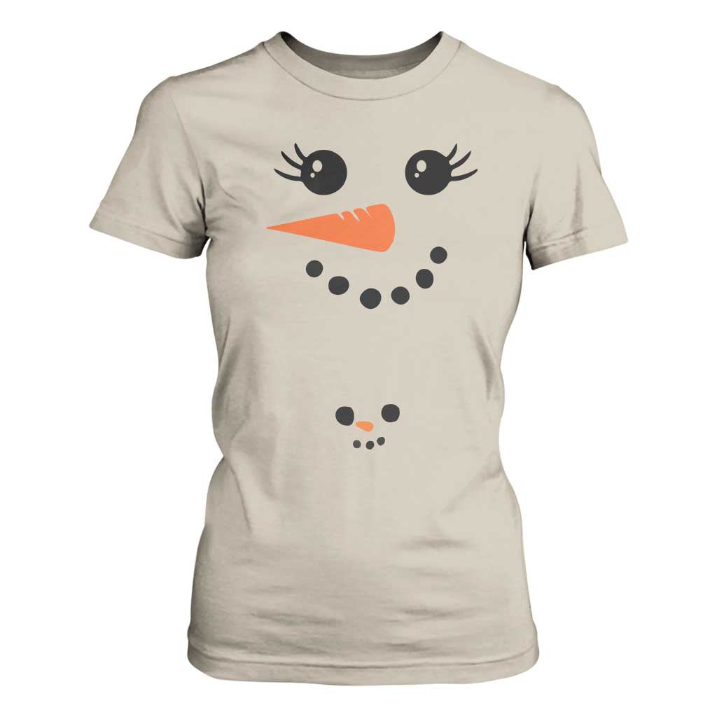 Christmas Pregnancy Announcement T Shirt For Women Snowman Face Xmas Maternity Gift - African Pride