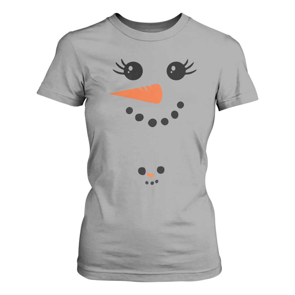 Christmas Pregnancy Announcement T Shirt For Women Snowman Face Xmas Maternity Gift - African Pride