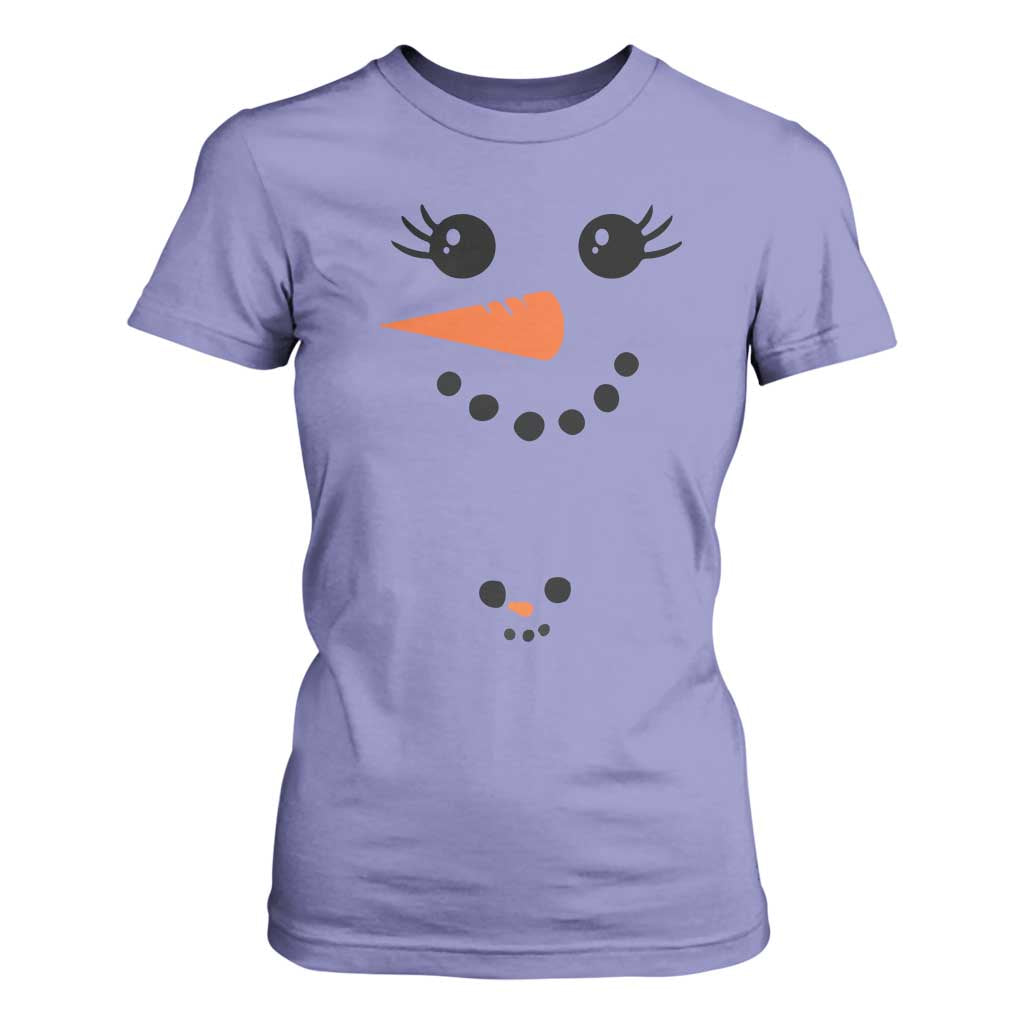 Christmas Pregnancy Announcement T Shirt For Women Snowman Face Xmas Maternity Gift - African Pride
